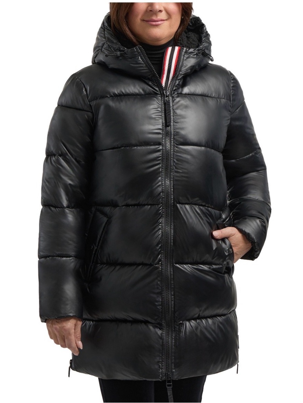 Hunter Black Quilted Hooded Puffer Coat